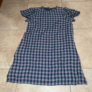 Loft Plaid Collared Short Sleeve Dress